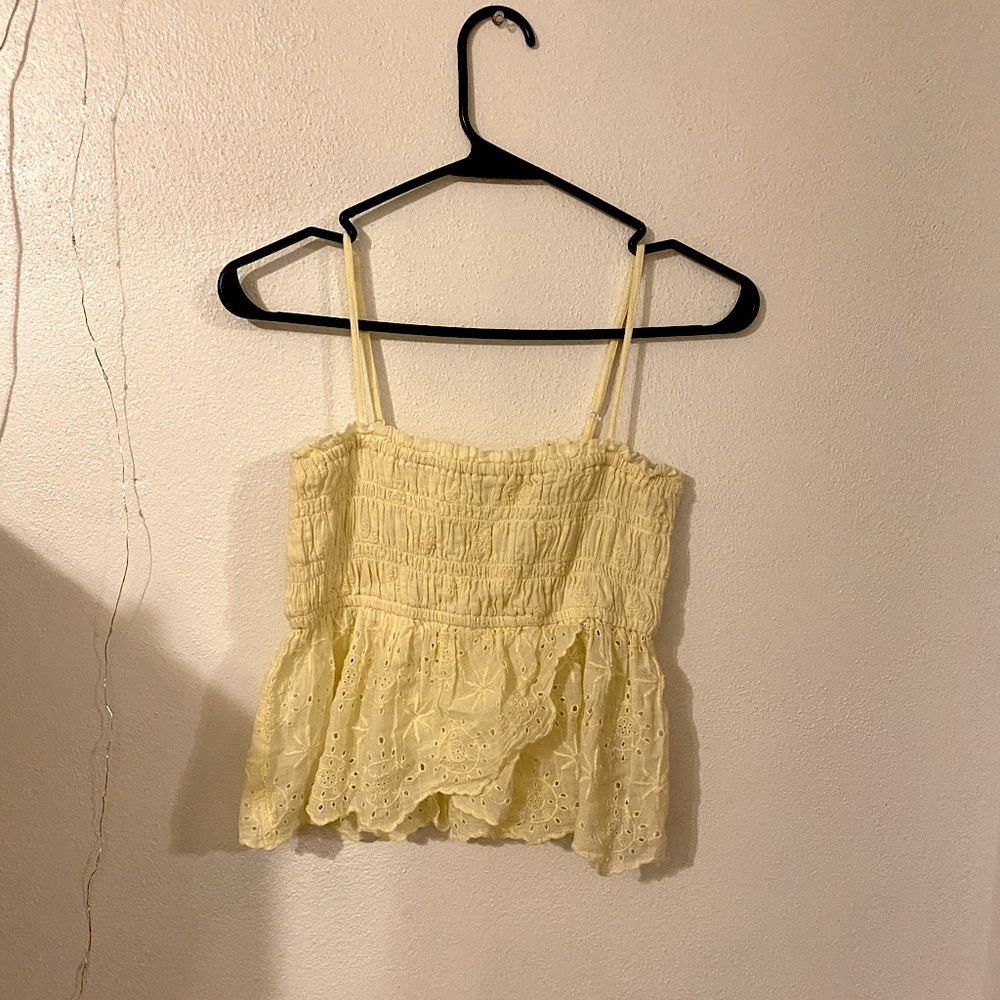 Cropped smocked AE tank